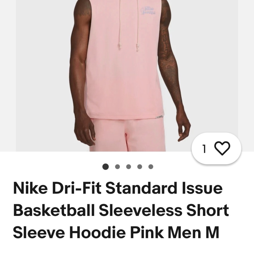 Nike Pink Sleeveless Hoodie for Men